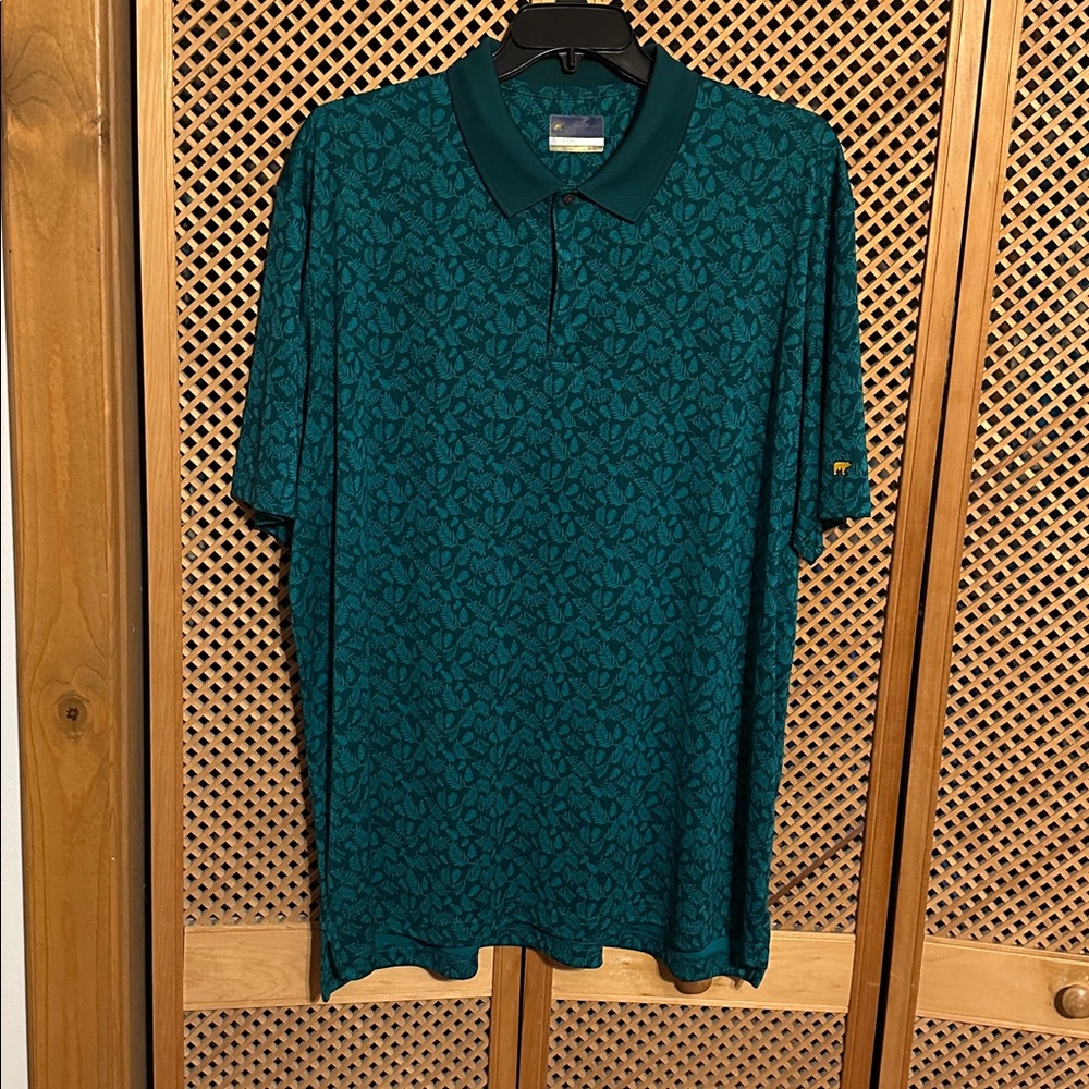 Jack Nicklaus, STAYDRI branded
 Green Patterned Golf Polo - XXL